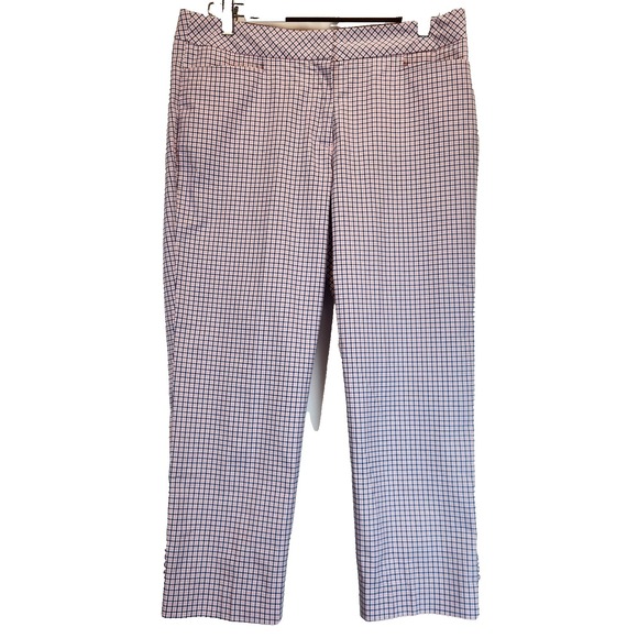 Talbots Pants - Talbots Signature Womens Size 8 Blue Rose Plaid Fit Cropped Stretch Pants Career